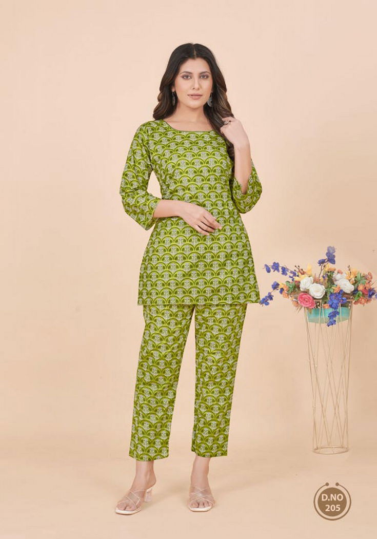 Krisha Vol 2 By Shivay Printed Cotton Cord Set Short Kurti With Pant Wholesale Price In Surat